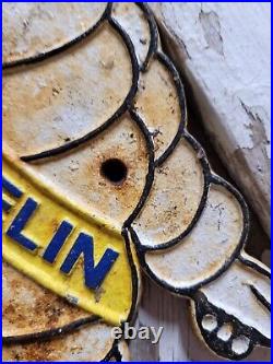 Vintage Michelin Sign Old Cast Iron 14 Automobile Car Parts Tires Manufacturer