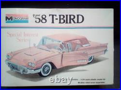 Vintage Monogram'58 T-Bird Model Kit Made In 1974, Still On Parts Tree 51yo