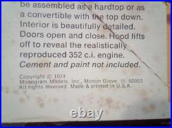 Vintage Monogram'58 T-Bird Model Kit Made In 1974, Still On Parts Tree 51yo