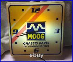Vintage Moog automobile car chassis parts lighted clock sign 1980s