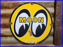 Vintage Mooneyes Porcelain Sign Old Moon Equipment Racing Parts Car Truck Auto Vintage Mooneyes Porcelain Sign Old Moon Equipment Racing Parts Car Truck Auto
