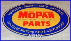 Vintage Mopar Parts Chrysler Dodge Plymouth 1' Metal Car Truck Gasoline Oil Sign