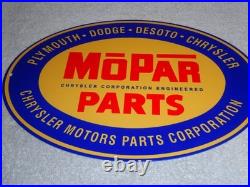 Vintage Mopar Parts Chrysler Dodge Plymouth 1' Metal Car Truck Gasoline Oil Sign