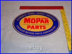 Vintage Mopar Parts Chrysler Dodge Plymouth 1' Metal Car Truck Gasoline Oil Sign
