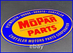 Vintage Mopar Parts Chrysler Dodge Plymouth 1' Metal Car Truck Gasoline Oil Sign
