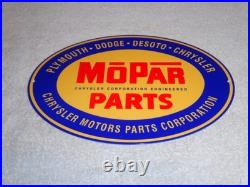 Vintage Mopar Parts Chrysler Dodge Plymouth 1' Metal Car Truck Gasoline Oil Sign