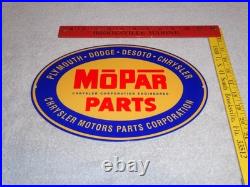 Vintage Mopar Parts Chrysler Dodge Plymouth 1' Metal Car Truck Gasoline Oil Sign
