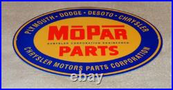 Vintage Mopar Parts Chrysler Dodge Plymouth 1' Metal Car Truck Gasoline Oil Sign