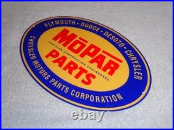 Vintage Mopar Parts Chrysler Dodge Plymouth 1' Metal Car Truck Gasoline Oil Sign