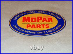 Vintage Mopar Parts Chrysler Dodge Plymouth 1' Metal Car Truck Gasoline Oil Sign