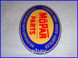 Vintage Mopar Parts Chrysler Dodge Plymouth 1' Metal Car Truck Gasoline Oil Sign