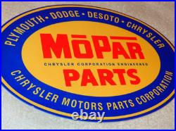 Vintage Mopar Parts Chrysler Dodge Plymouth 1' Metal Car Truck Gasoline Oil Sign