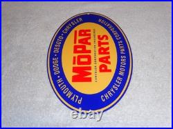 Vintage Mopar Parts Chrysler Dodge Plymouth 1' Metal Car Truck Gasoline Oil Sign