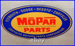 Vintage Mopar Parts Chrysler Dodge Plymouth 1' Metal Car Truck Gasoline Oil Sign