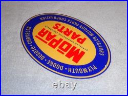 Vintage Mopar Parts Chrysler Dodge Plymouth 1' Metal Car Truck Gasoline Oil Sign