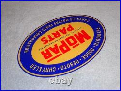 Vintage Mopar Parts Chrysler Dodge Plymouth 1' Metal Car Truck Gasoline Oil Sign