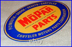 Vintage Mopar Parts Chrysler Dodge Plymouth 1' Metal Car Truck Gasoline Oil Sign