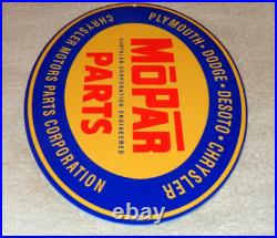 Vintage Mopar Parts Chrysler Dodge Plymouth 1' Metal Car Truck Gasoline Oil Sign