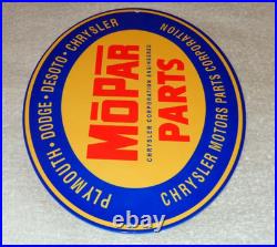 Vintage Mopar Parts Chrysler Dodge Plymouth 1' Metal Car Truck Gasoline Oil Sign