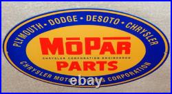 Vintage Mopar Parts Chrysler Dodge Plymouth 1' Metal Car Truck Gasoline Oil Sign