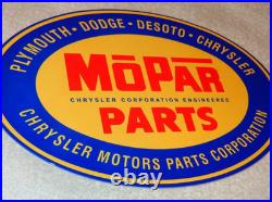 Vintage Mopar Parts Chrysler Dodge Plymouth 1' Metal Car Truck Gasoline Oil Sign