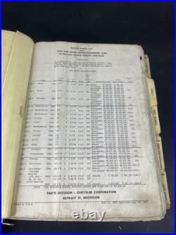 Vintage Mopar Passenger Car Parts List Book For 1954 & Prior Plymouth Dodge Etc