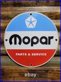 Vintage Mopar Porcelain Sign Old Us Gas Car Truck Dealership Parts Service Sales