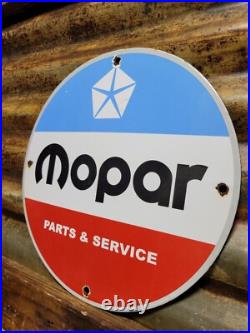 Vintage Mopar Porcelain Sign Old Us Gas Car Truck Dealership Parts Service Sales