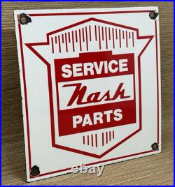 Vintage Nash Porcelain Dealership Sign Parts Service Station Gas Oil Auto Car