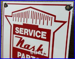 Vintage Nash Porcelain Dealership Sign Parts Service Station Gas Oil Auto Car