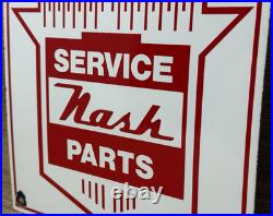 Vintage Nash Porcelain Dealership Sign Parts Service Station Gas Oil Auto Car
