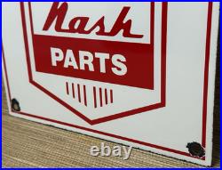 Vintage Nash Porcelain Dealership Sign Parts Service Station Gas Oil Auto Car