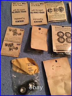 Vintage Nos Slot Car Parts & Accessories Lot Kemtron Dalxo Buz Mila Miglia Etc