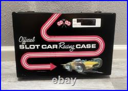 Vintage Official 1/32 slot car racing case With Cars And Parts Cox Classic More