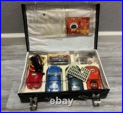 Vintage Official 1/32 slot car racing case With Cars And Parts Cox Classic More