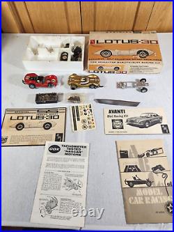 Vintage Original AMT Gold Lotus 30 1/32 Slot Car Racer Lot original Box & Parts