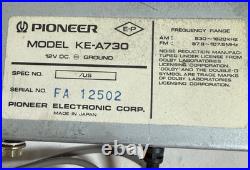 Vintage PIONEER KE-A730 Car Stereo with Cassette Untested, For Parts or Repair