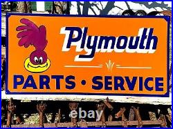 Vintage Painted Road Runner Dodge Plymouth PARTS SERVICE Truck Car Hotrod Sign
