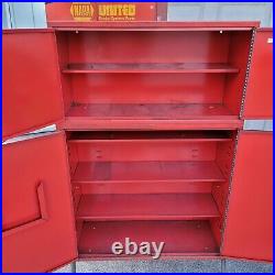 Vintage Parts Cabinet by Mighty Double Stacker Auto Car Metal Shelf Garage Keys