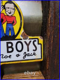 Vintage Pep Boys Porcelain Sign Old Automotive Car Truck Parts Supply Tag Topper Vintage Pep Boys Porcelain Sign Old Automotive Car Truck Parts Supply Tag Topper