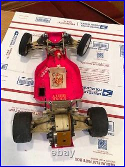 Vintage RC10 Team Associated Rare Pink RC Car Rolling Parts Chassis For Repair