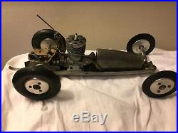Vintage Racing Tether Car Gas Powered with Tons of Extra Parts Original Unrestired