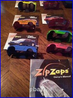 Vintage Radio Shack Zip Zaps Cars & Accessories Lot (7 Car Shells and More)