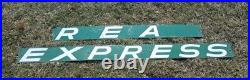 Vintage Railway Express Agency Porcelain Metal Railroad Sign REA Large Signs