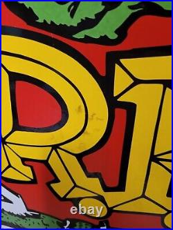 Vintage Rat Fink Porcelain Sign 30 Big Old Ed Roth Hot Rod Race Car Auto Parts