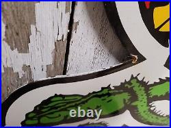 Vintage Rat Fink Porcelain Sign 30 Big Old Ed Roth Hot Rod Race Car Auto Parts