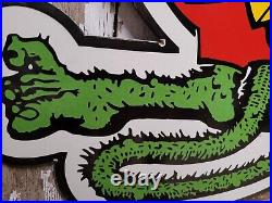 Vintage Rat Fink Porcelain Sign 30 Big Old Ed Roth Hot Rod Race Car Auto Parts