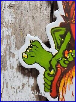 Vintage Rat Fink Porcelain Sign Ed Roth Hot Rod Gas Engine Race Car Auto Parts