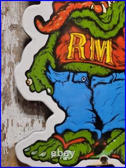 Vintage Rat Fink Porcelain Sign Old Ed Roth Hot Rod Engine Race Car Service Part Vintage Rat Fink Porcelain Sign Old Ed Roth Hot Rod Engine Race Car Service Part