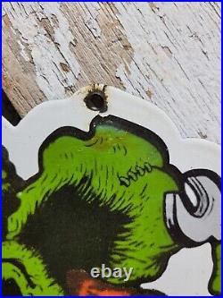 Vintage Rat Fink Porcelain Sign Old Ed Roth Hot Rod Engine Race Car Service Part Vintage Rat Fink Porcelain Sign Old Ed Roth Hot Rod Engine Race Car Service Part
